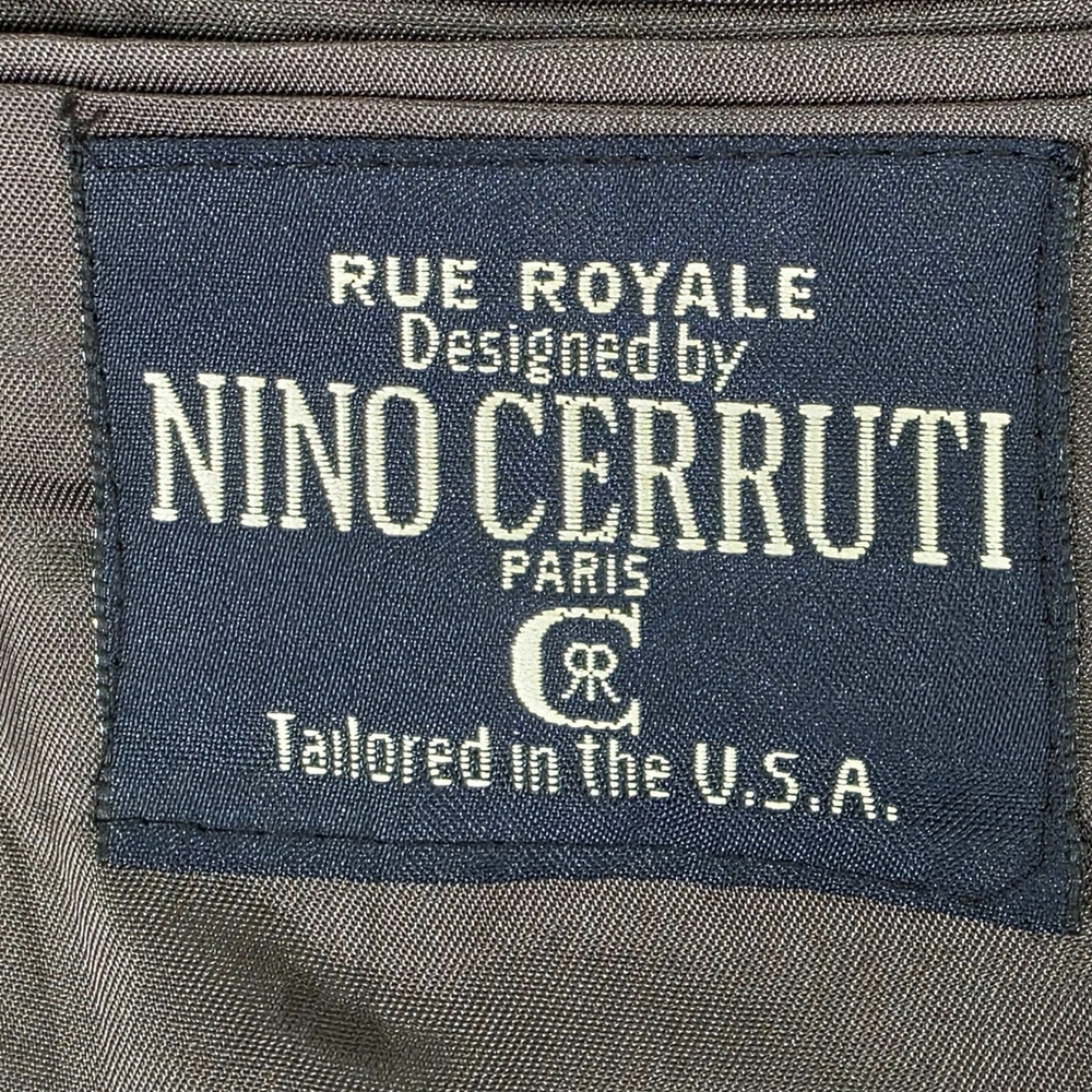 Mens Gray Pinstripe Suit 42R Nino Cerruti Rue Royale Vintage 2 Piece USA - Picture 5 of 16